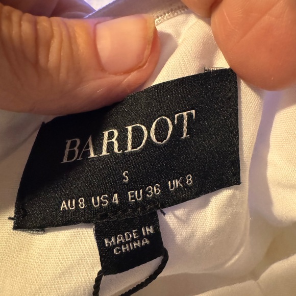 Bardot White Dress with Pink and Green Floral Design - Picture 6 of 7